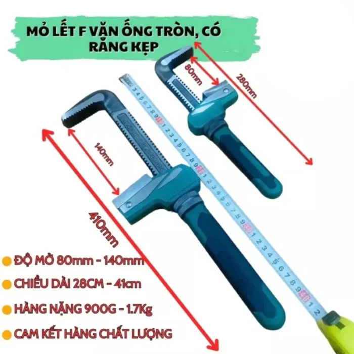 Cho thuê mỏ lết vặn ống nước - kìm chữ F - độ mở lớn 140mm - Ảnh 1