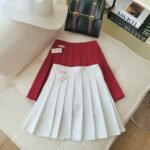 Chân váy xếp ly trắng bản nhỏ - Ảnh 4