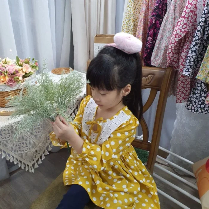 Váy bé gái, đầm chấm bi xinh, xả váy thu đông dài tay cho bé - Ảnh 4