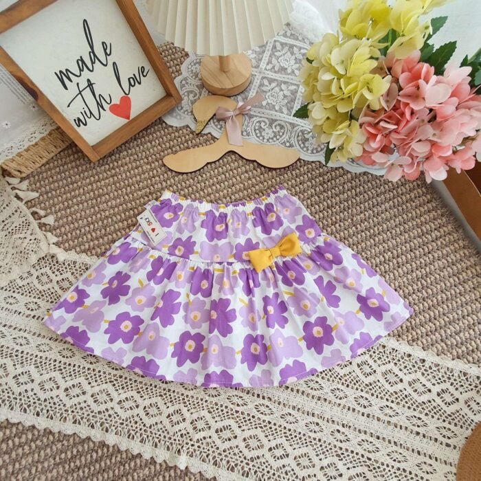 Chân váy hoa bé gái kèm quần ,  chất liệu hoa thô - Ảnh 4