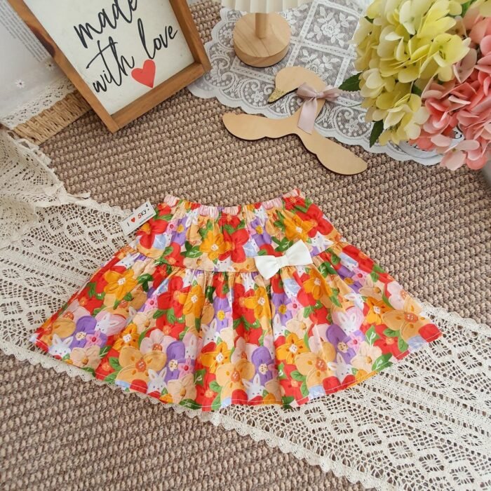 Chân váy hoa bé gái kèm quần ,  chất liệu hoa thô - Ảnh 6