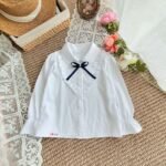 áo sơ mi trắng dài tay nơ cổ size 6 -10 - Ảnh 6