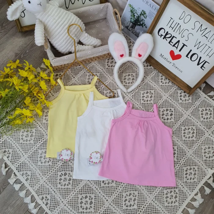 Áo 2 dây cotton bé gái, chất liệu cotton co giãn 4 chiều - Ảnh 2