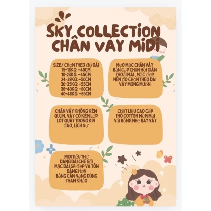 Chân váy midi dài bé gái - Ảnh 2