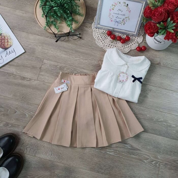 Chân váy xếp ly kèm quần cho học sinh - Ảnh 2
