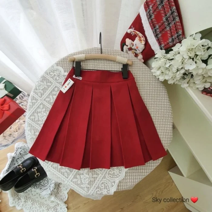 Chân váy xếp li, chân váy chất liệu cao cấp bé gái, kèm lót quần và bản cạp chun hồi giãn - Ảnh 10