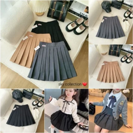 Chân váy xếp ly kèm quần chất liệu cao cấp