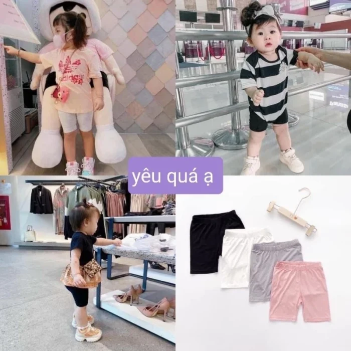 Quần legging bé gái sắc màu, quần cotton lỡ hè xinh - Ảnh 2