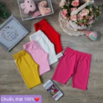 Quần legging bé gái sắc màu, quần cotton lỡ hè xinh - Ảnh 9